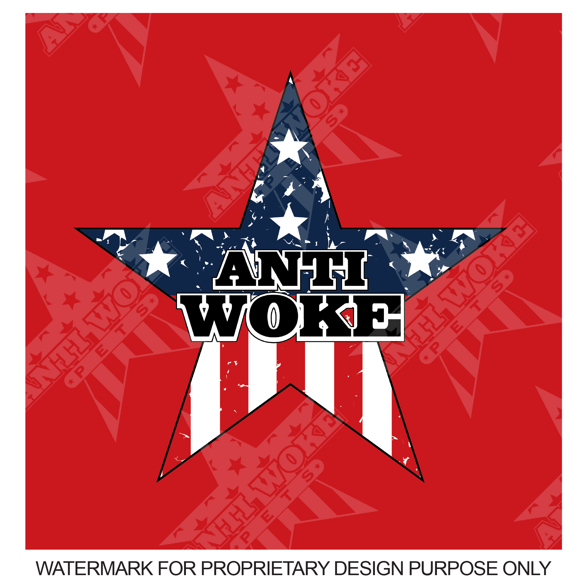 Anti Woke Star- Red- Big Dog's Tank top